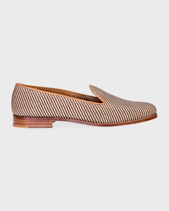 Stubbs and Wootton Woven Straw Slippers | Neiman Marcus