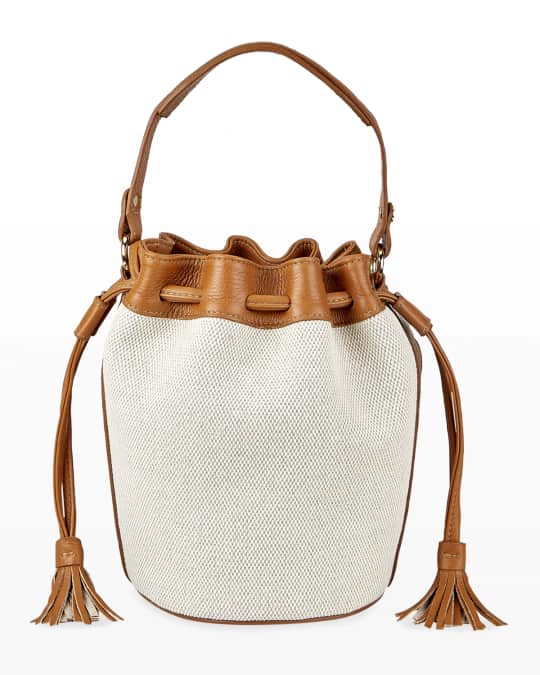 Gigi New York Genevieve Canvas Bucket Bag | Neiman Marcus