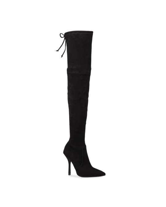 Stuart Weitzman Arla Suede Pointed Toe Thigh High Boots | Neiman Marcus