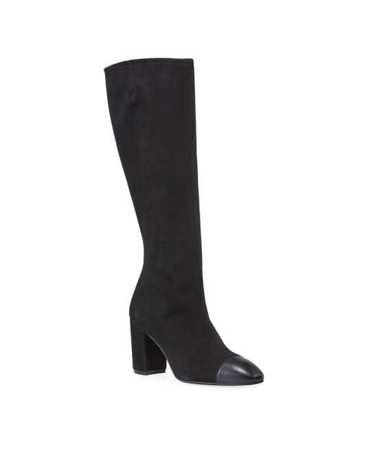 Stuart Weitzman Jacinda Suede & Napa Leather Knee Boots | Neiman Marcus