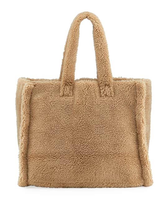 STAND Lola Large Teddy Faux-Fur Tote Bag | Neiman Marcus