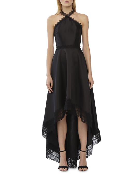 lace halter neck bridesmaid dress Lace Halter Trumpet Gown 18 / Carnation