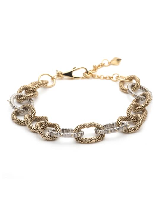 Crystal Encrusted Mesh Chain Link Soft Bracelet