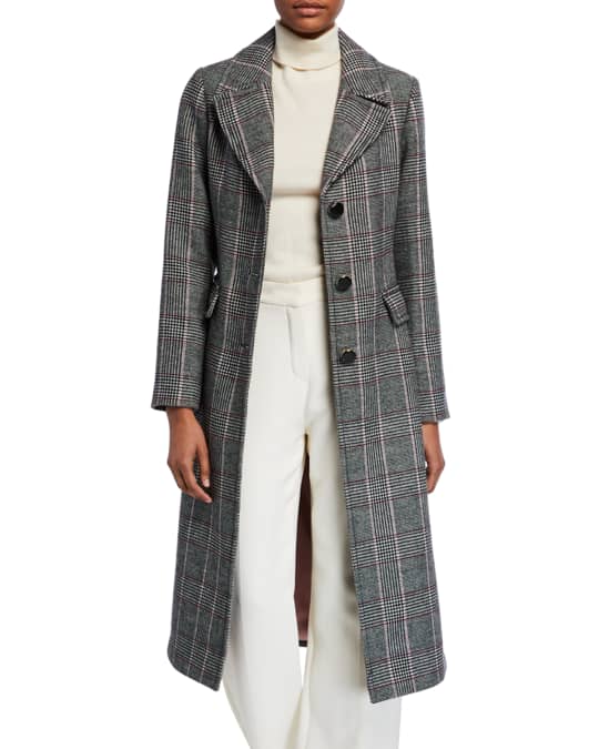 kate spade new york glen plaid belted trench coat | Neiman Marcus