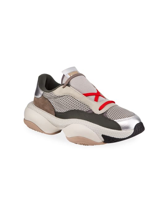 Puma Men s Alteration PN2 Chunky Mesh 26 Leather Trainer Sneakers