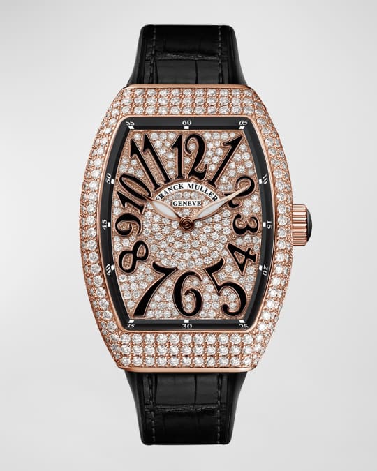 Vanguard All-Diamond Watch w/ Alligator Strap