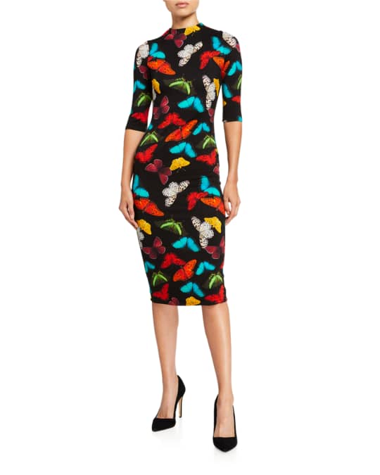 Delora fitted mock neck dress sales