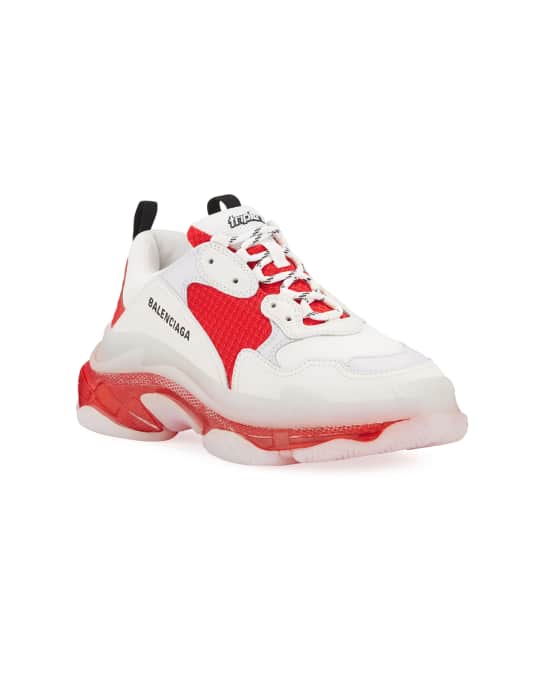 Balenciaga triple s white red clear sole