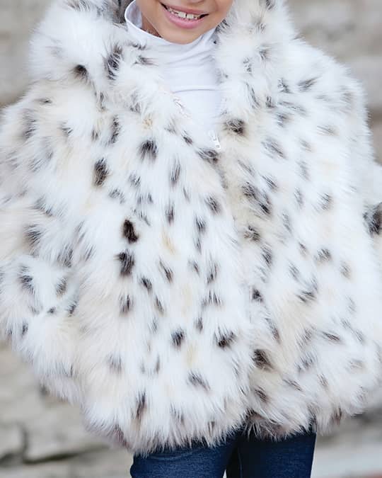 Spotted faux fur coat discount