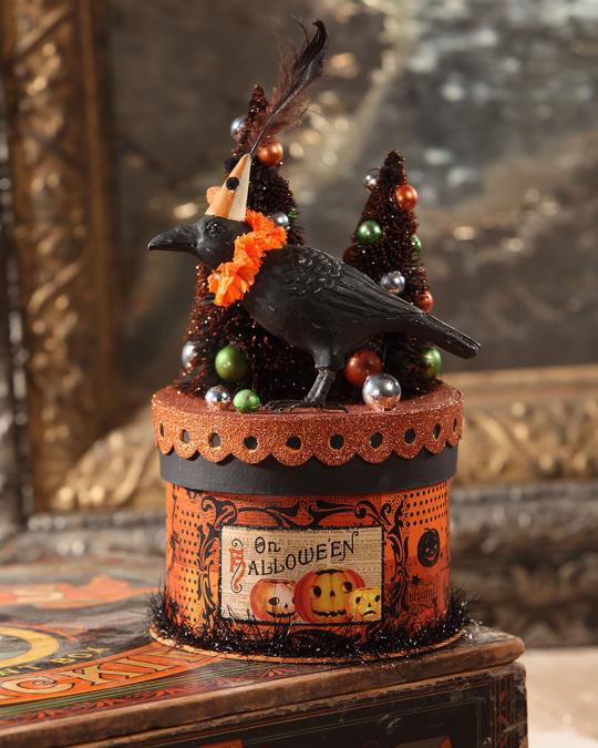 Bethany Lowe Party Crow on Box Container | Neiman Marcus