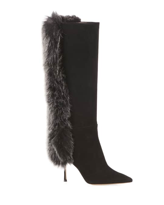 Marion Parke McVie Knee Boots with Faux-Fur Trim | Neiman Marcus