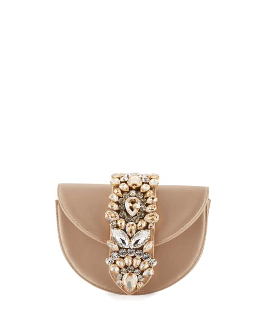 Gedebe Brigitte Mini Jeweled Satin Top-Handle Bag | Neiman Marcus