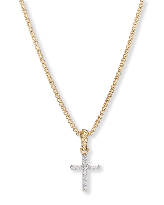 David Yurman Cable Collectibles 18k Diamond Cross Pendant | Neiman Marcus