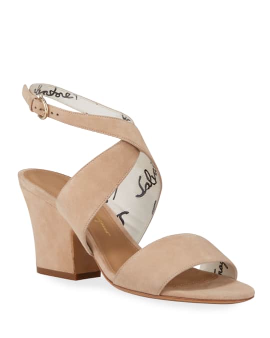 サンダル・ミュール Ferragamo Sheena Suede Heel Sandals Ferragamo Womens Sheena Suede Heel Sandals | eBay