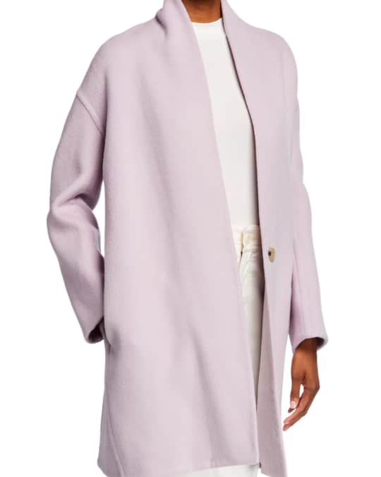 Vince collarless wool blend coat store