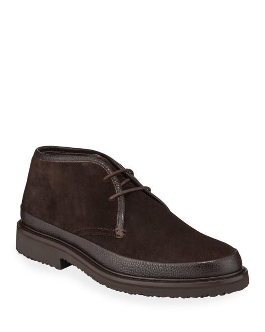 ZEGNA Chukka Boots Ermenegildo Zegna Brown Grained Pebbled Leather Chukka Ankle  main image 4