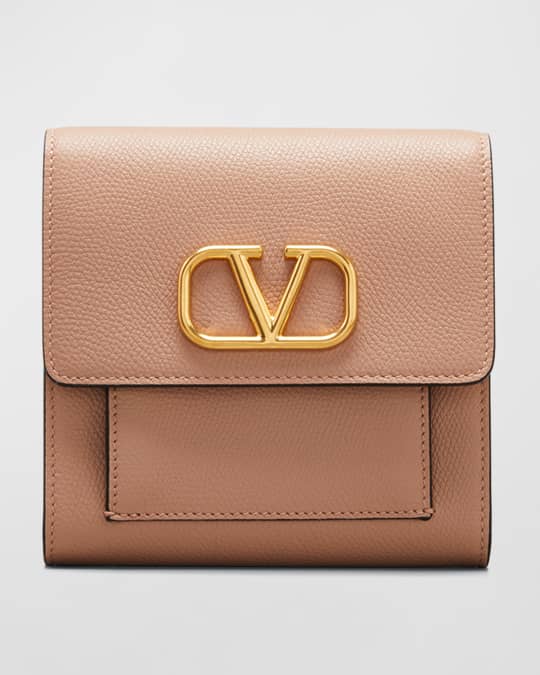 Valentino garavani vlogo soft hotsell grain leather flap wallet