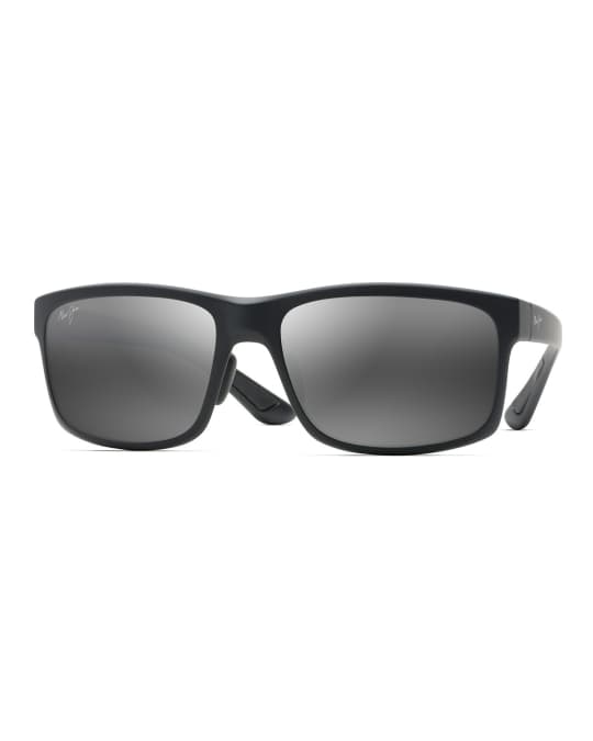 Maui Jim Men's Pokowai Arch Polarized Rectangle Sunglasses | Neiman Marcus