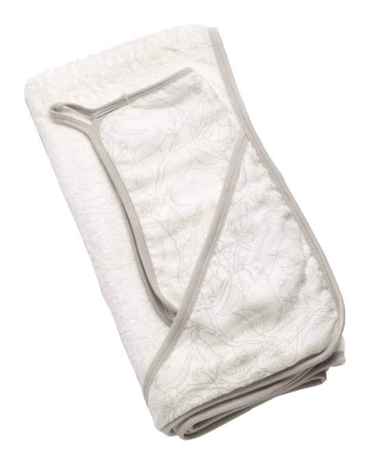Storksak Hooded Towel & Wash Cloth Set, Rain Dots | Neiman Marcus