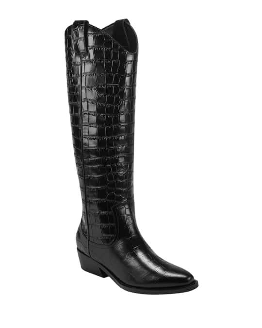 Marc fisher ltd haze croc embossed leather western boot shop