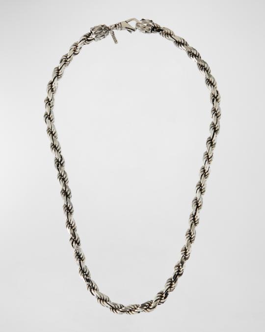 Emanuele Bicocchi Men's French Rope Chain Necklace, Silver