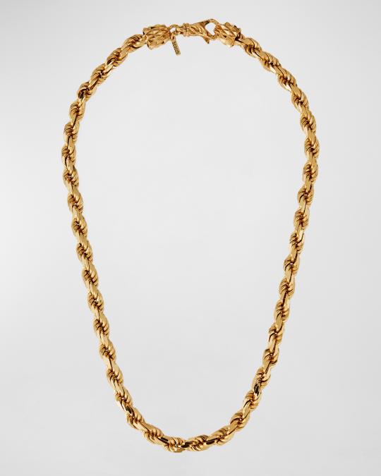 Emanuele Bicocchi Men's French Rope Chain Necklace, Golden