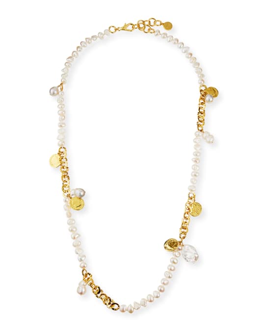 NEST Jewelry Long Coin & Pearl Necklace | Neiman Marcus