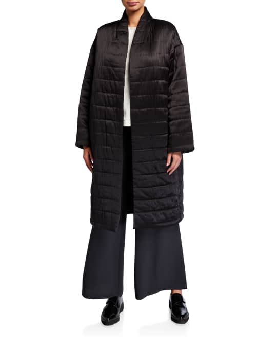 Eileen Fisher Quilted Silk Charmeuse Kimono Coat Neiman Marcus