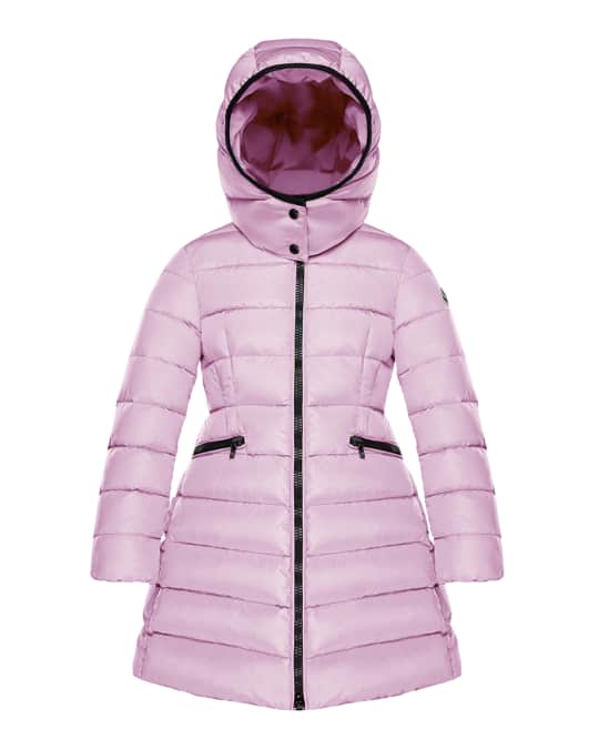 Moncler Charpal Detachable Hood Puffer Coat Pink Size 8 14 Neiman Marcus