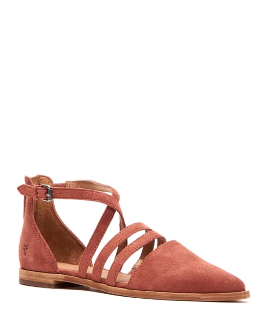 Kenzie Moto Strappy Suede Ballet Flats
