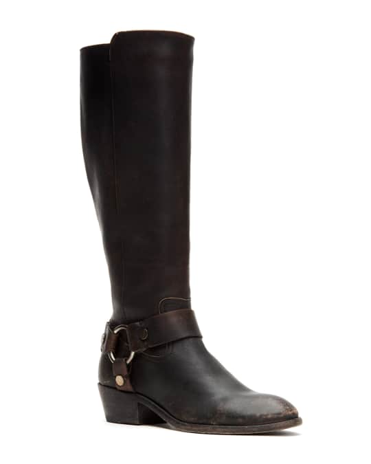 Frye Carson Rugged Leather Moto Harness Boots Neiman Marcus