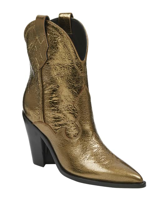 Kalila Metallic Leather Western Booties