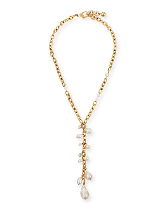 Pearl-Cluster Y-Drop Necklace