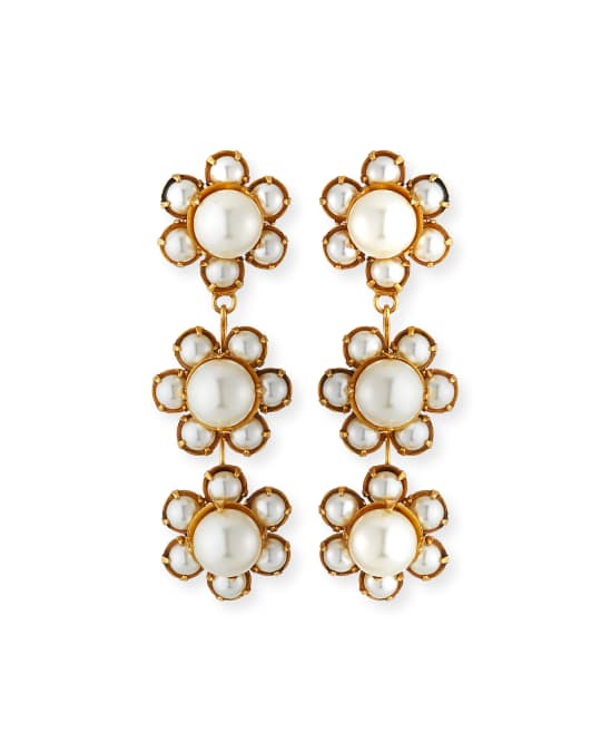 Jennifer Behr Constance 3-Flower Earrings | Neiman Marcus