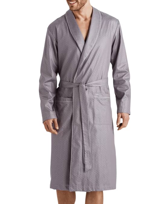 Men's Maxim Pin-Dot Cotton Robe