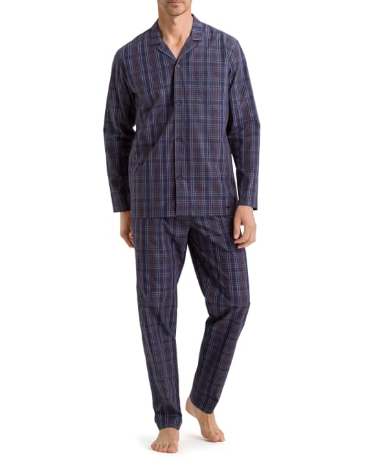Hanro Men's Night & Day Striped Cotton Pajama Set | Neiman Marcus