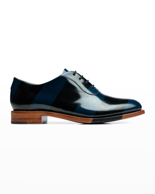 The Office of Angela Scott Mr. Smith Striped Leather Oxfords 