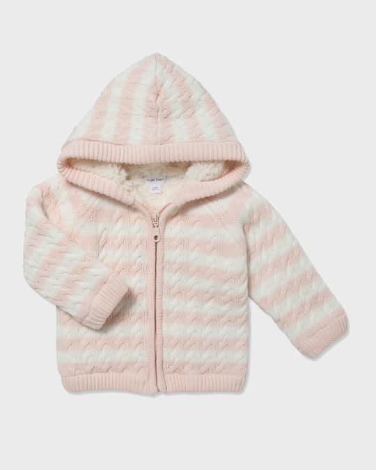 Angel Dear Striped Knit Sherpa Lined Hooded Jacket, Size 0-18 Months ...