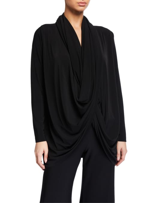 Norma Kamali Jersey Wrap Cardigan Neiman Marcus