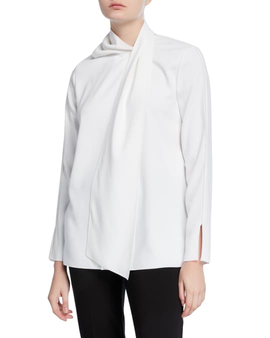 Wrapped Long-Sleeve Blouse