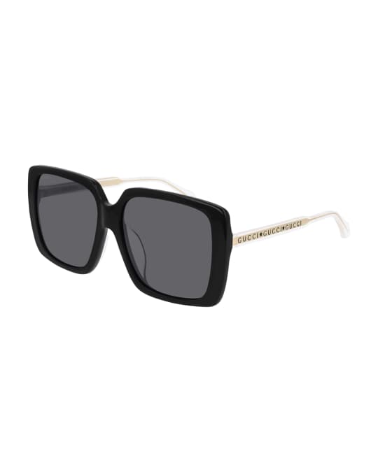 Gucci Colorblock Acetate Oversized Square Sunglasses | Neiman Marcus