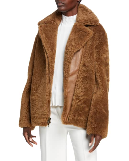 Vince Shearling Moto Jacket Neiman Marcus
