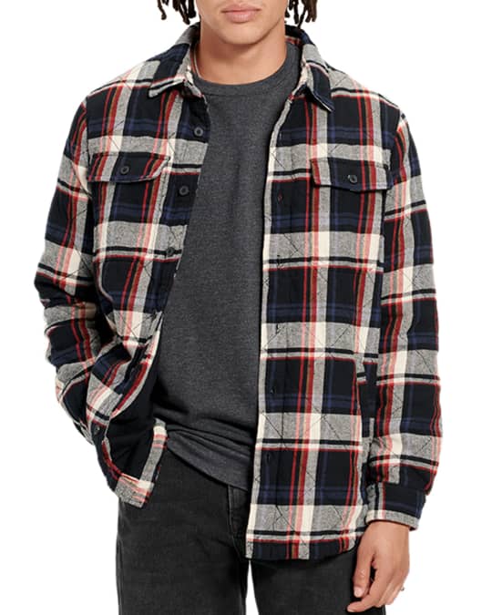 UGG Men's Trent Plaid Quilted Shirt Jacket | Neiman Marcus