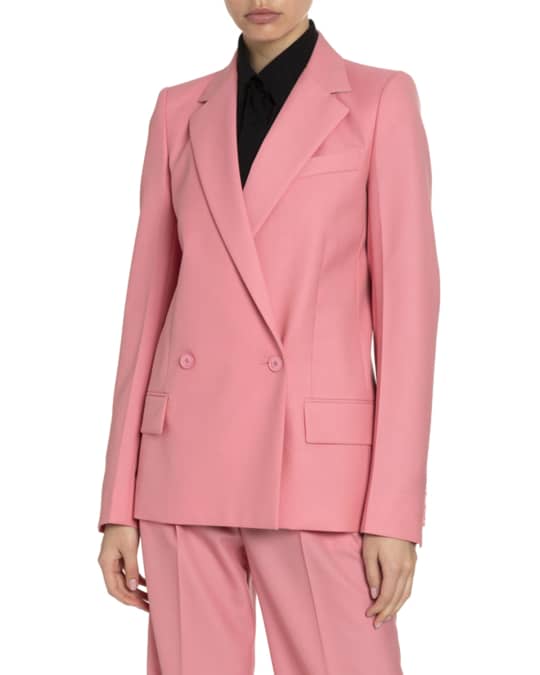 Givenchy Summer Wool Double-Breasted Structured Blazer | Neiman Marcus