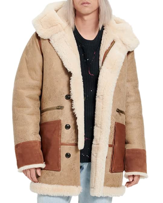 Yates shearling hooded coat discount