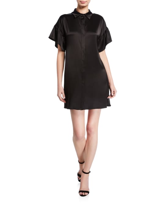 Alice Olivia Jude Ruffle Button Down Tunic Dress Neiman Marcus