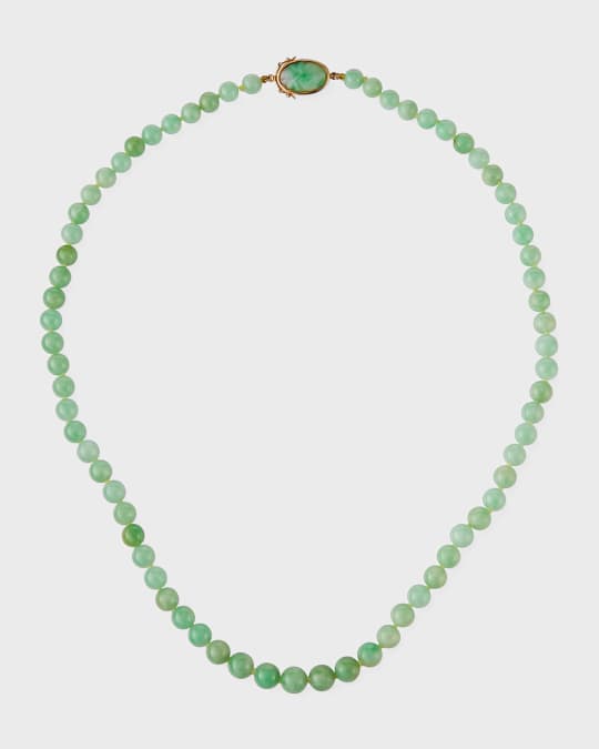David C.A. Lin Graduated Green Jade Beaded Necklace | Neiman Marcus
