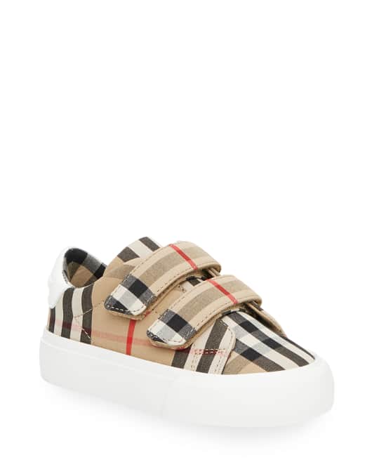 Burberry Kid s Markham Check Grip Strap Sneaker Baby Toddler Neiman Marcus
