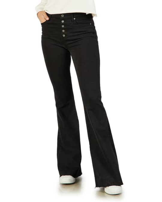 ETICA Nina Button-Fly Flare Jeans | Neiman Marcus