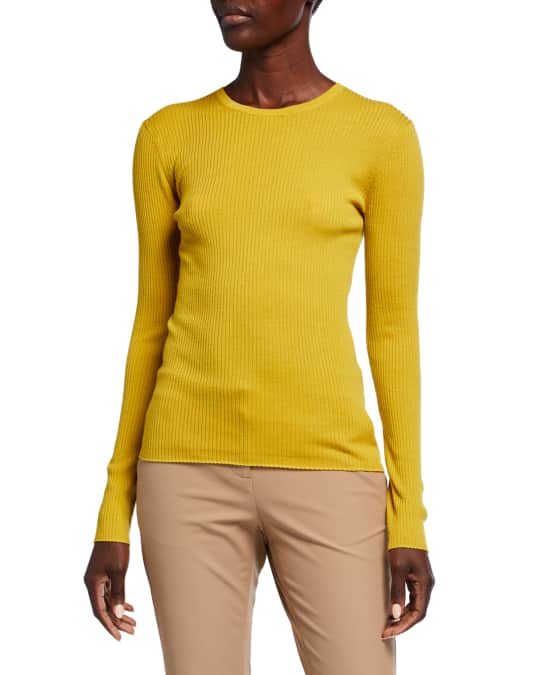 Theory Mirzi Regal Wool Rib Sweater Neiman Marcus